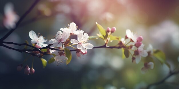 Une branche d'un arbre à fleurs roses