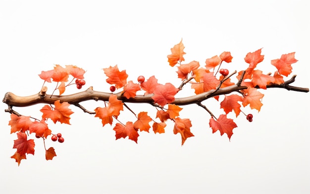 Une branche d'arbre à gomme douce dans l'isolement d'automne