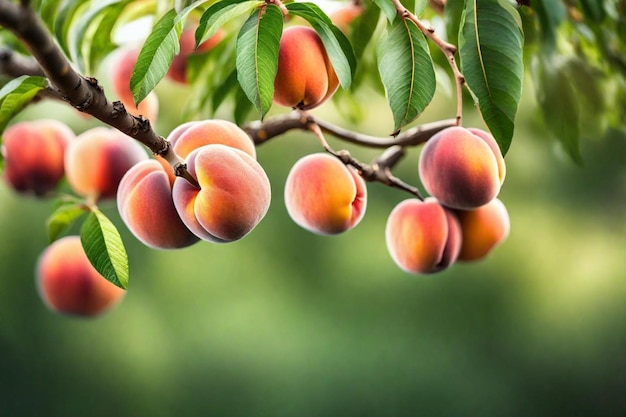 Photo une branche d'un arbre avec des pêches dessus