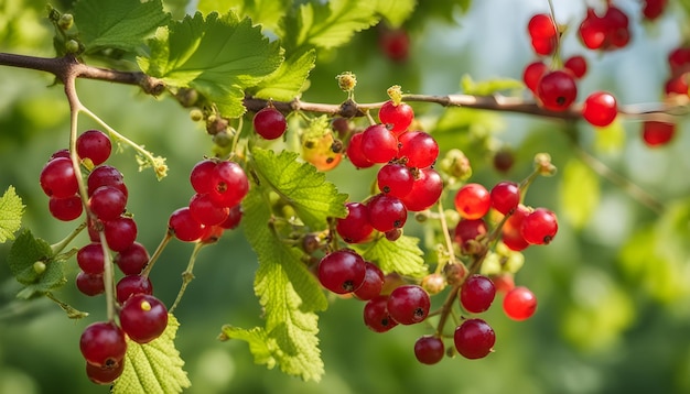 une branche de baies rouges avec des feuilles vertes et une feuille verte qui dit baies