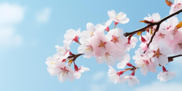 Branche de cerisier avec des fleurs roses