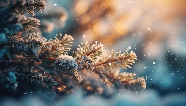 Une branche enneigée d'un arbre avec de la neige dessus