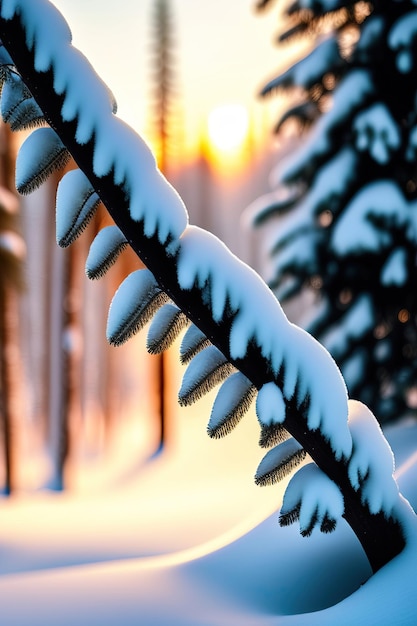 Branche d'épinette d'hiver