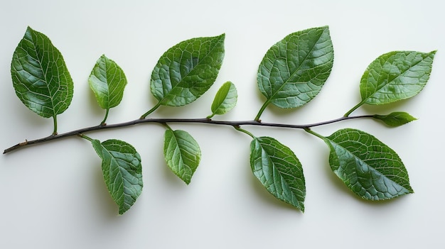 Une branche de feuillage de bois de boxe vibrante isolée sur une IA générative blanche pure