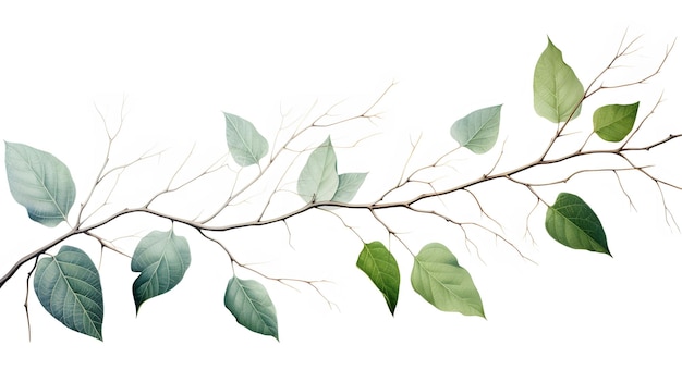 Branche avec des feuilles avec des veines et des cellules de texture