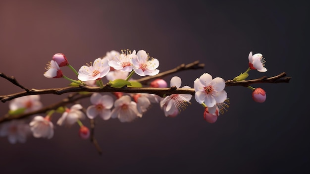 branche de fleur de cerisier HD 8K fond d'écran Image photographique