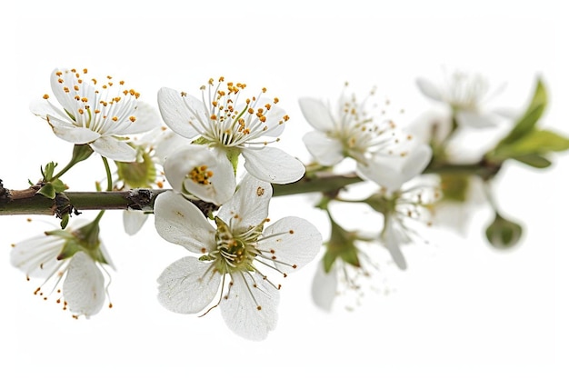 Branche de fleur de cerisier isolée