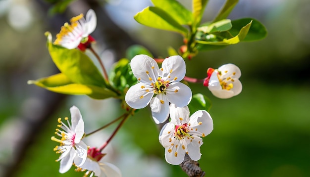 Une branche de fleurs de cerisier avec le mot cerise dessus