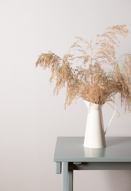 Branche d'herbe de la pampa dans un vase