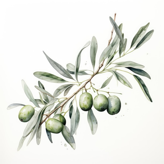 Branche d'olive à l'aquarelle