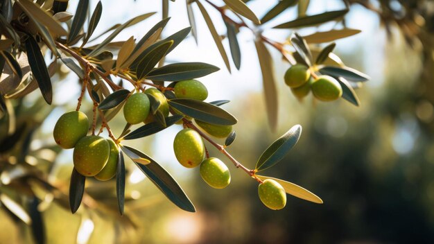 Photo branche d'olive avec des feuilles branche de l'olives avec des olives olives sur la branche