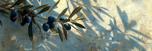 Branche d'olive avec des olives