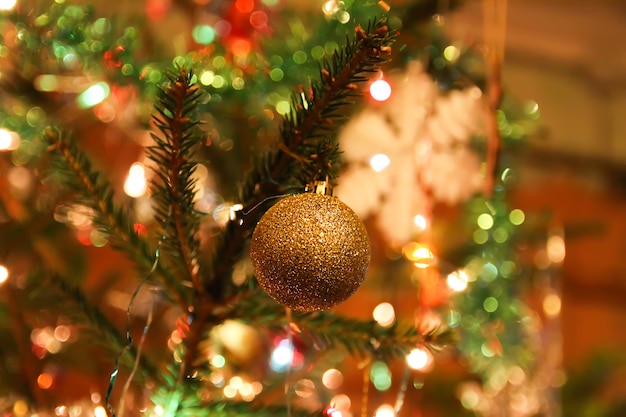 Branches d'arbres de Noël décorées