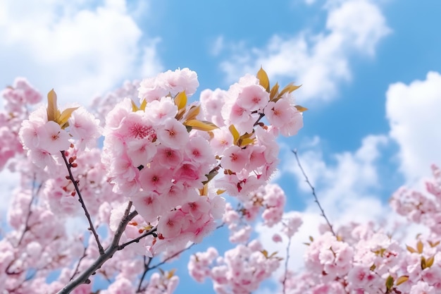 Des branches en fleurs de cerise