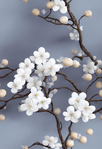 Branches de fleurs de pommier en fleurs