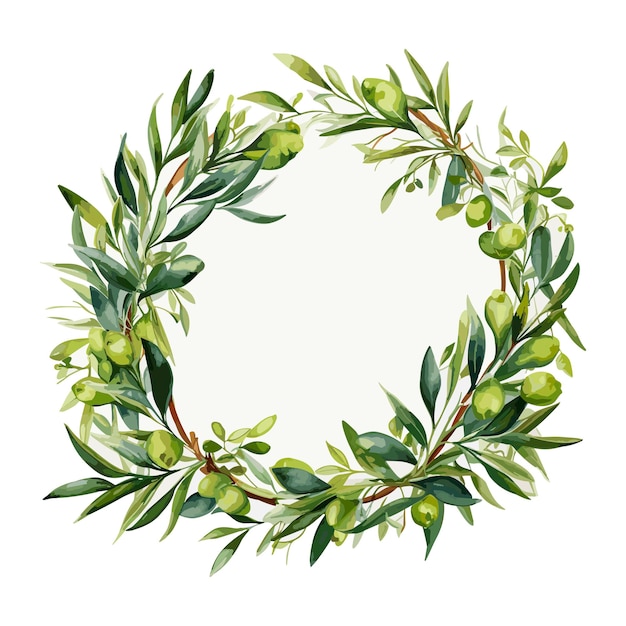 Branches d'oliviers style d'illustration aquarelle