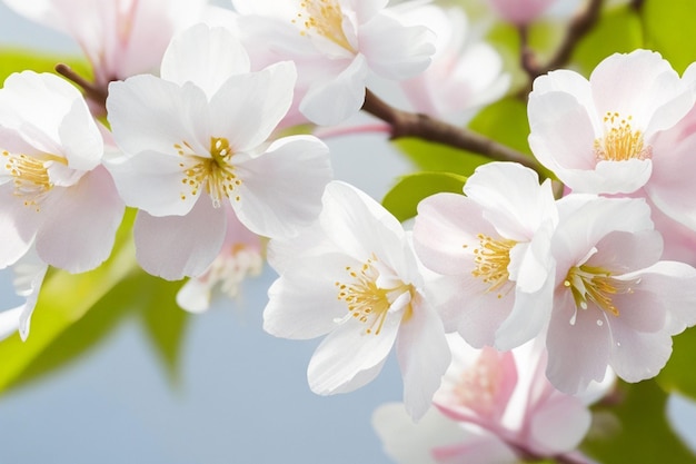 Les branches vectorielles de la fleur de cerise de printemps qui fleurit sur le bokeh de burry