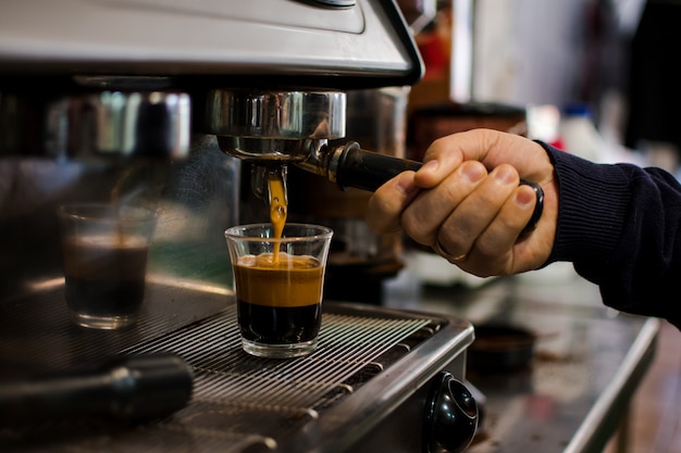 Brassage professionnel - détails de café.