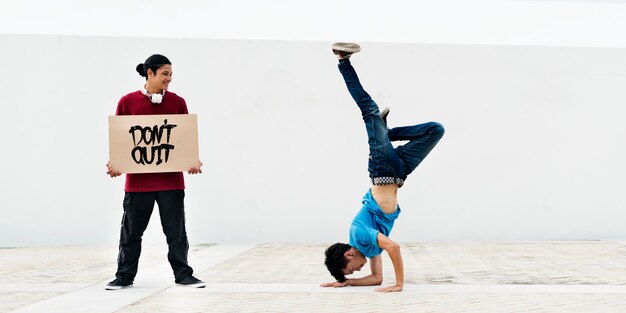 Breakdance Style Adolescent Mouvement Hiphop Concept