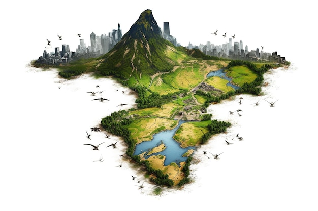 Brésil isolé sur fond blanc généré par AI