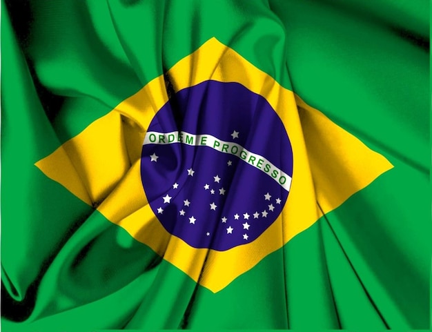 Brésil, texture 3d, agitant le drapeau