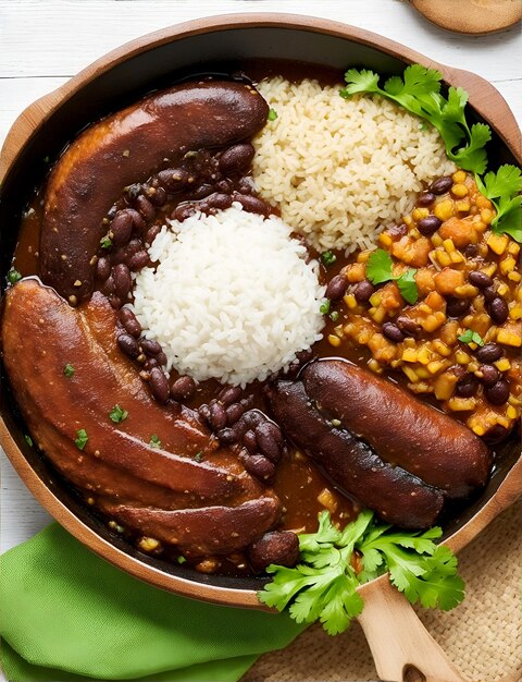 Photo le brésil: une vue du haut de la délicieuse feijoada