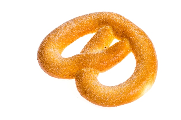 Photo bretzel de blé sucré avec du sucre, gâteaux faits maison.