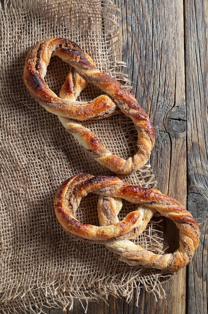 Bretzels appétissants frais