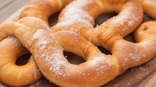 Bretzels savoureux sur planche à découper en bois CloseUp Delight