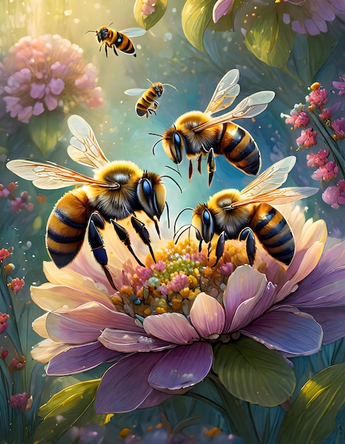 Photo brigade des abeilles du printemps