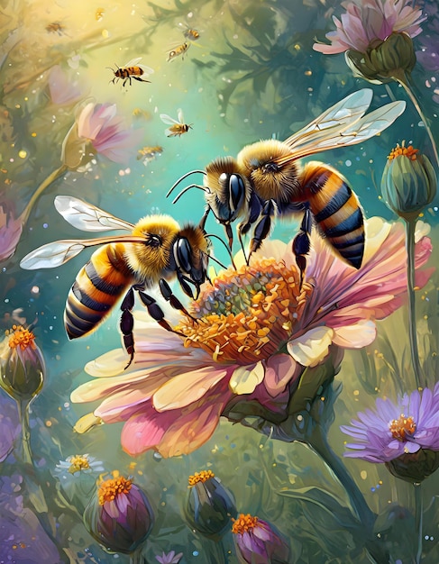 Photo brigade des abeilles du printemps
