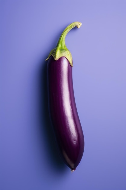 Brinjal frais sur fond violet généré par l'IA