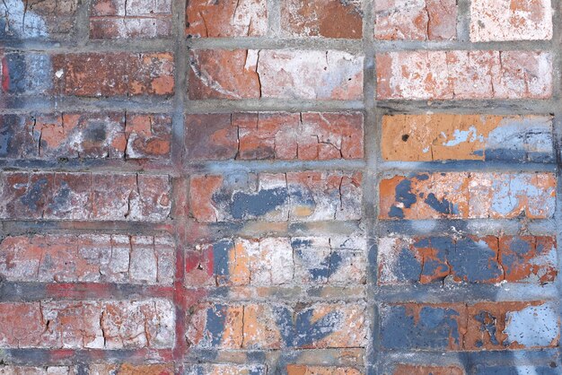 Brique vieux mur lumineux plein écran collé avec du ciment