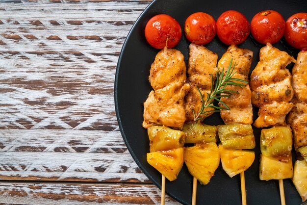 brochette de poulet grillé