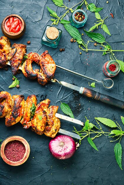 Brochettes ou viande grillée