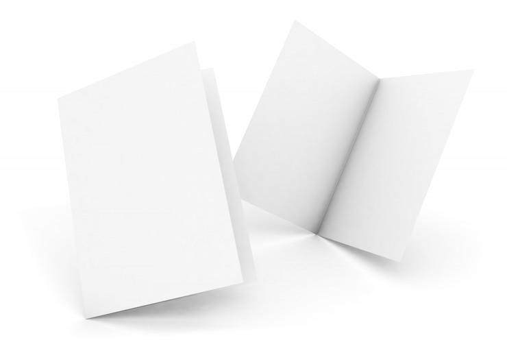 Photo brochure pliante isolée
