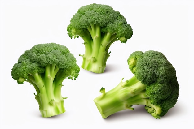 Brocoli sur fond blanc génératif Ai