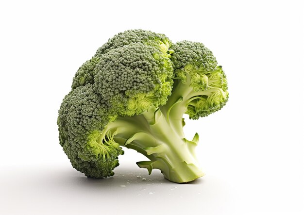 Un brocoli sur un fond blanc