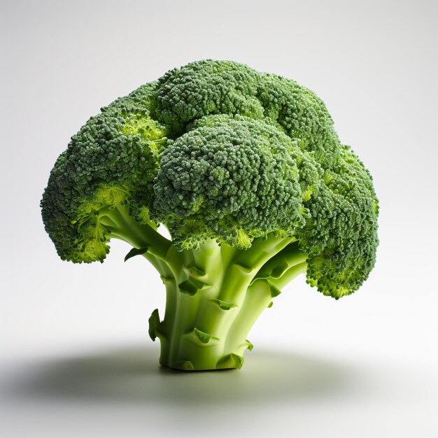 un brocoli sur une surface blanche