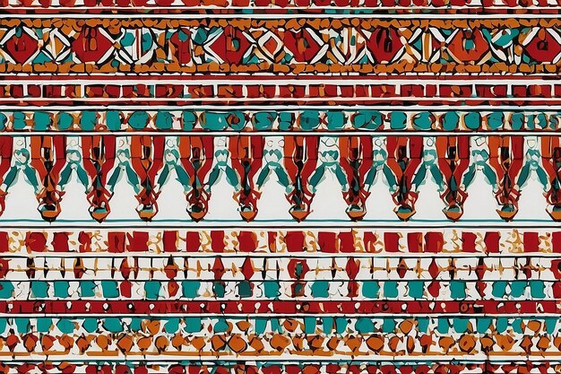 Broderie Fassi marocaine à motif géométrique abstrait