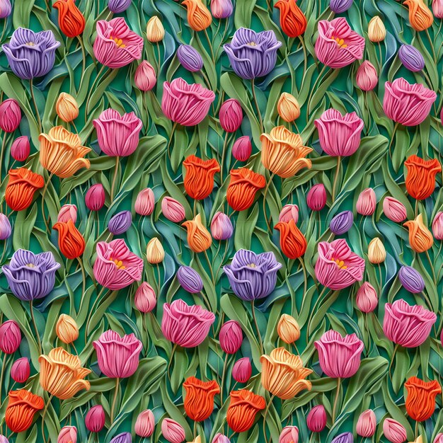 Broderie florale à partir de motifs sans couture de laine de tricot