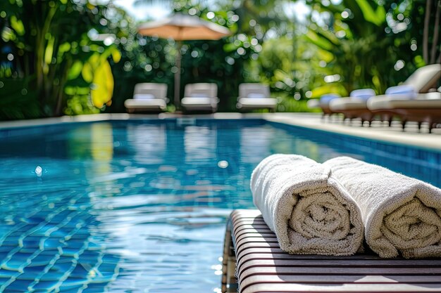 Bronzage à la piscine en intérieur