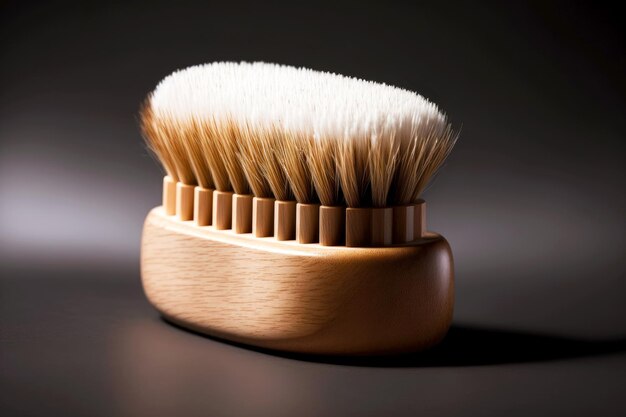 Brosse à barbe en bois de hêtre naturel avec poils blancs