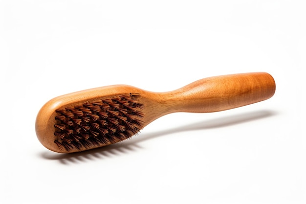 Brosse en bois blanche isolée pour les barbiers