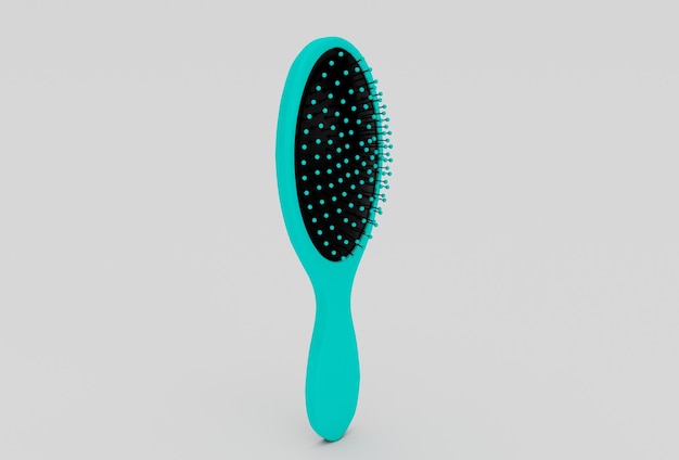 Brosse à cheveux illustration 3d minimale sur fond blanc