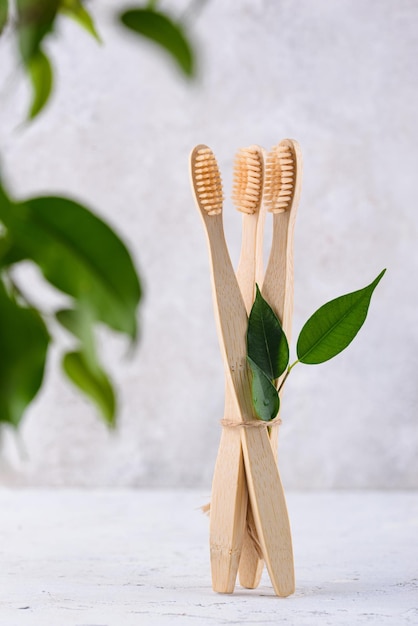 Brosse à dents en bambou produits d'entretien zéro déchet