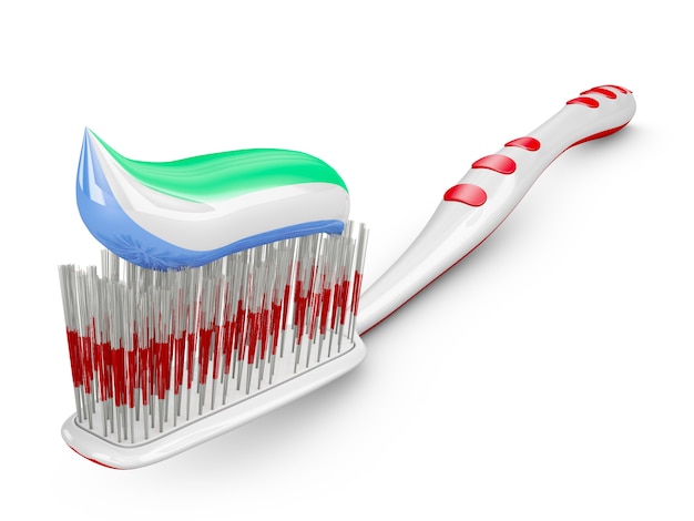 Brosse à dents avec dentifrice