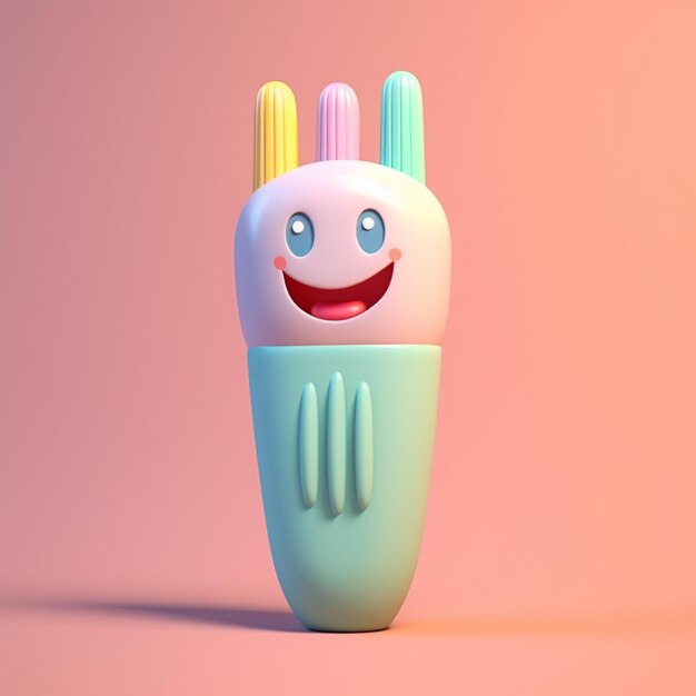 brosse à dents de dessin animé 3D