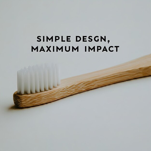 Photo brosse à dents avec du texte sur fond de bois