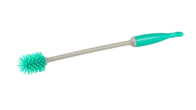 Brosse de lavage de bouteille isolée sur blanc. Appareils de cuisine.